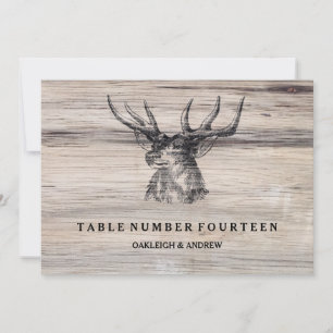 Tarjetas de número de mesa de boda de ciervo de ma