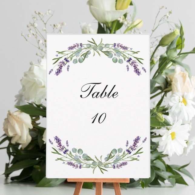 Tarjetas de número de mesa de boda de lavanda euca (Subido por el creador)