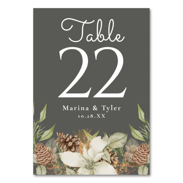 Tarjetas de número de mesa de boda de piedra gris  (Reverso)