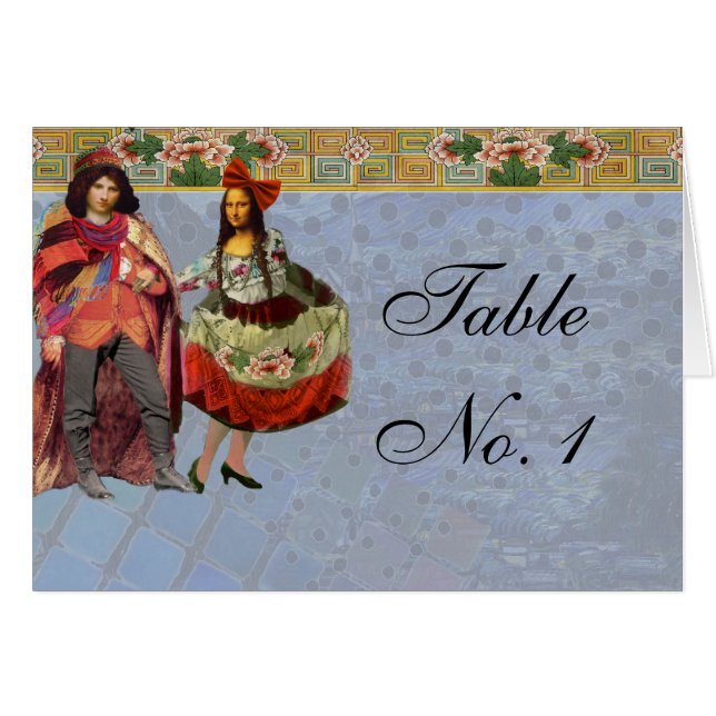 Tarjetas de número de mesa de boda divertidas (Anverso (Horizontal))