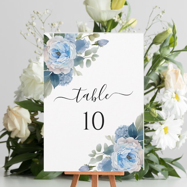 Tarjetas de número de mesa de boda elegantes flora (Subido por el creador)