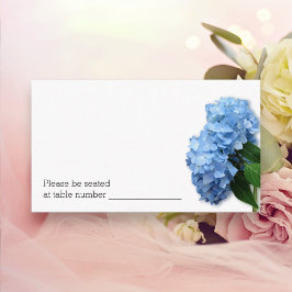 Tarjetas de número de mesa de boda florales azules