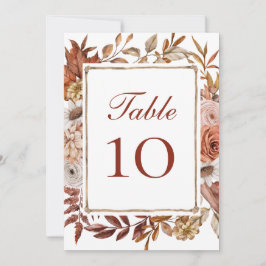Tarjetas de número de mesa de boda florales boho d