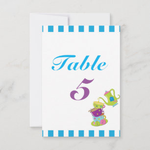 Tarjetas de número de mesa de cumpleaños de tazas