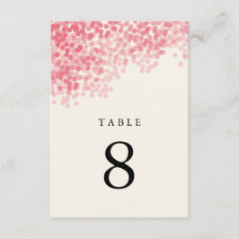 Tarjetas de número de mesa de lluvia ligera rosa