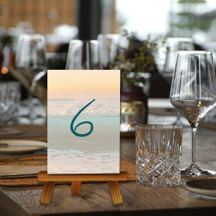 Tarjetas de número de mesa de recepción de amanece