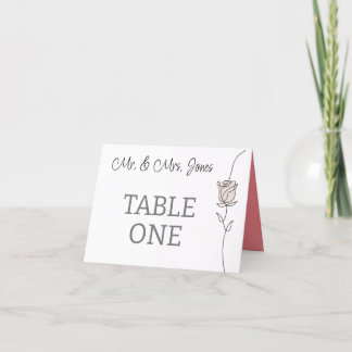 Tarjetas de número de mesa elegantes modernas