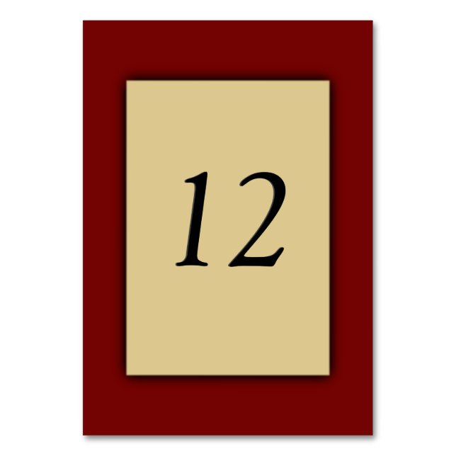 Tarjetas de número de mesa Marcella (Anverso)