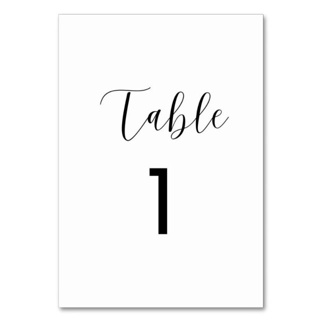 Tarjetas de número de mesa minimalistas (Anverso)