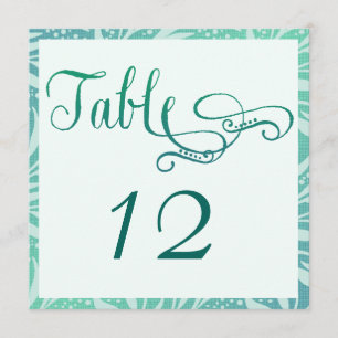 Tarjetas de número de mesa para boda en playa de h