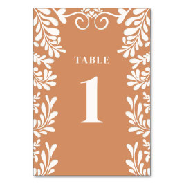 Tarjetas de número de mesa para boda mexicana de T