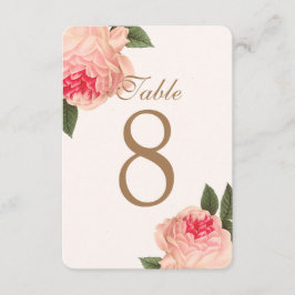 Tarjetas de número de mesa personalizables Coral P