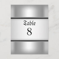 Tarjetas de número de mesa plateadas
