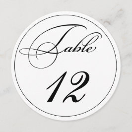 Tarjetas de número de mesa redondas con letra eleg