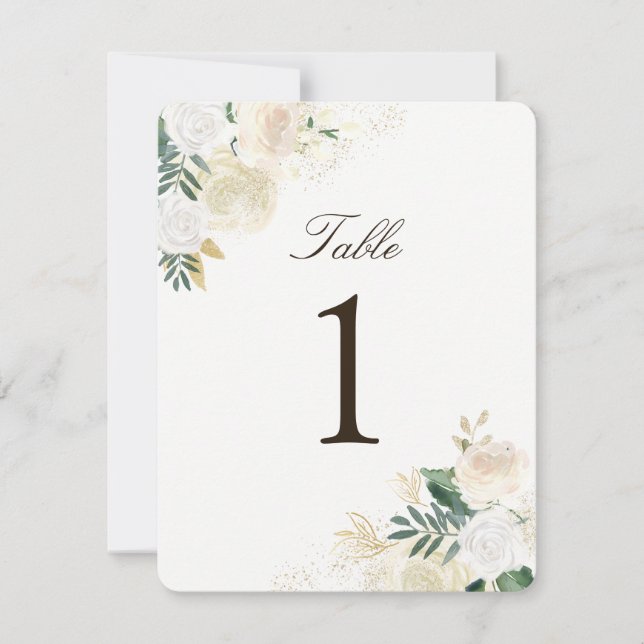 Tarjetas de número de mesa románticas rústicas del (Anverso)