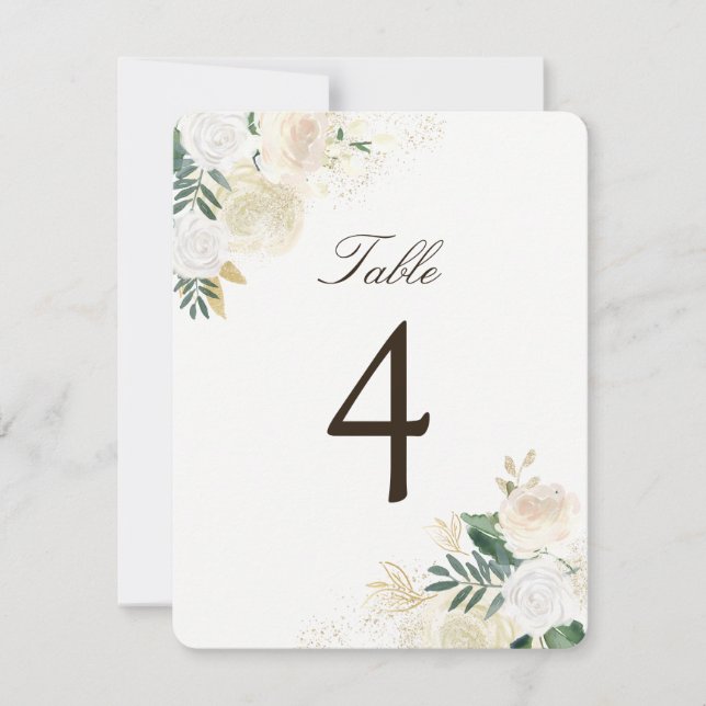 Tarjetas de número de mesa románticas rústicas del (Anverso)
