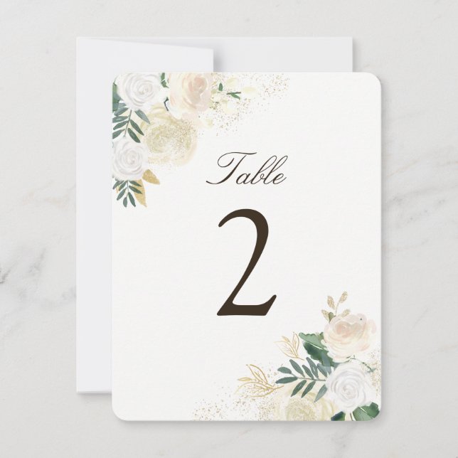 Tarjetas de número de mesa románticas rústicas del (Anverso)