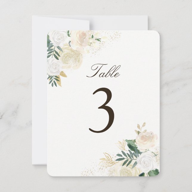 Tarjetas de número de mesa románticas rústicas del (Anverso)