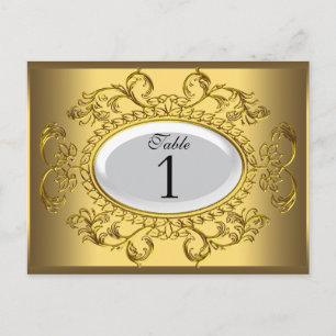 Tarjetas de número de mesa Royal White Gold