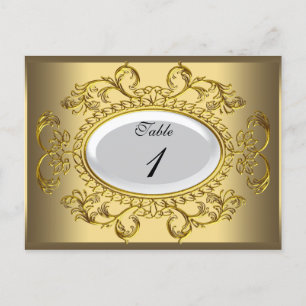 Tarjetas de número de mesa Royal White Gold