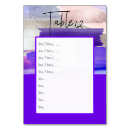 Tarjetas de número de mesa Ultravioleta de Acuarel