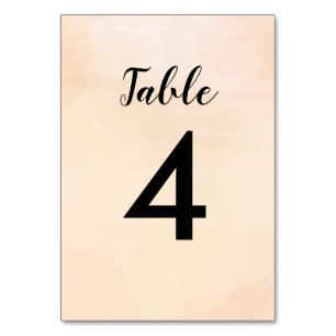 Tarjetas de número de tabla Apricot Watercolor Bod