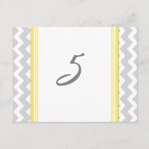 Tarjetas de número de tabla boda Chevron gris amar