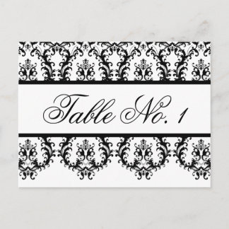 Tarjetas de número de tabla boda Damasco blanco ne