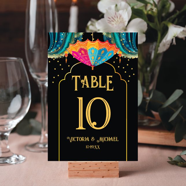 Tarjetas de número de tabla Boda de sombrillas ind (Subido por el creador)
