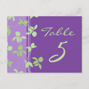 Tarjetas de número de tabla boda Floral de cal púr