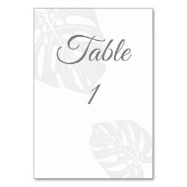 Tarjetas de número de tabla boda, hoja de palma