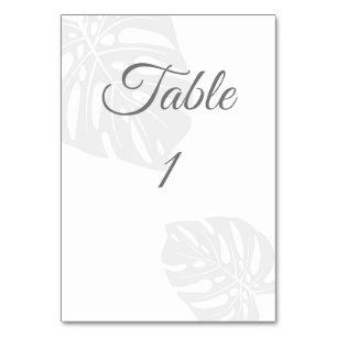 Tarjetas de número de tabla boda, hoja de palma