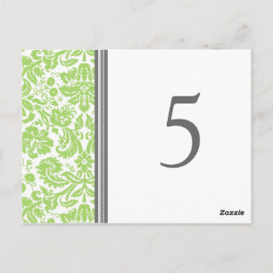 Tarjetas de número de tabla boda Lime Gray