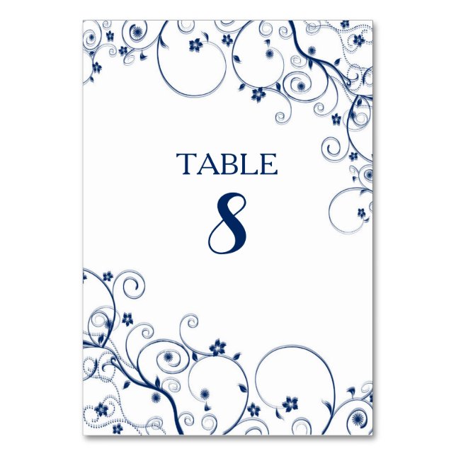 Tarjetas de número de tabla Boda Vines de la Marin (Anverso)