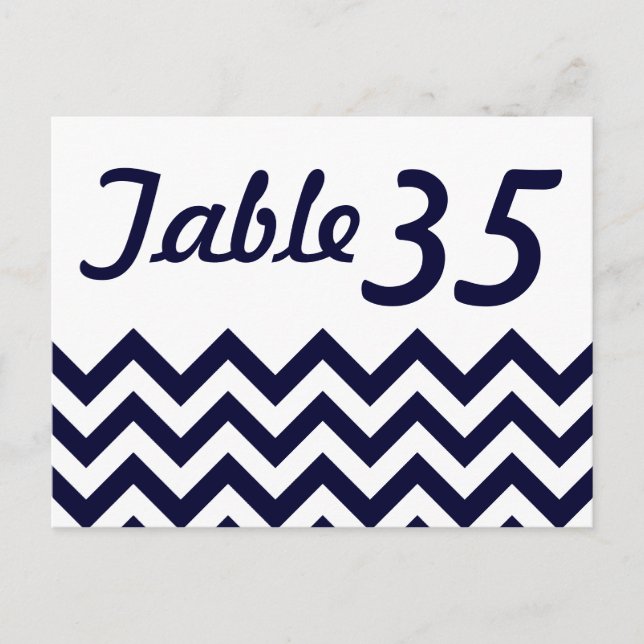 Tarjetas de número de tabla de Boda Chevron (Anverso)