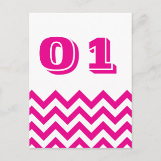 Tarjetas de número de tabla de Boda Chevron