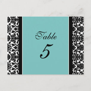 Tarjetas de número de tabla de boda Damasco Verde