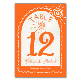 Tarjetas de número de tabla de Boda de arco ondula