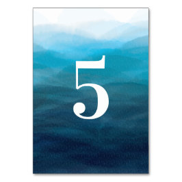 Tarjetas de número de tabla de Boda de color de ag