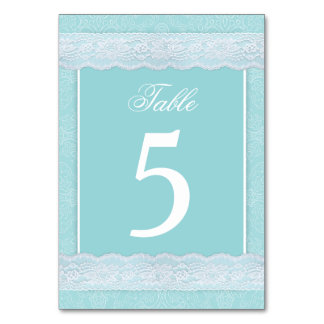 Tarjetas de número de tabla de boda de encaje de p