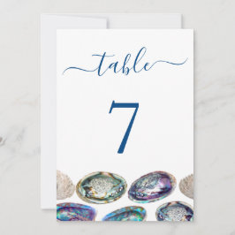 Tarjetas de número de tabla de Boda de shell de Ab