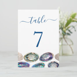 Tarjetas de número de tabla de Boda de shell de Ab