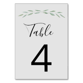 Tarjetas de número de tabla de Boda de verde de sa