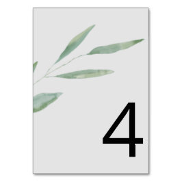 Tarjetas de número de tabla de Boda de verde de sa