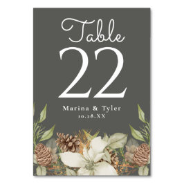 Tarjetas de número de tabla de Boda gris de piedra