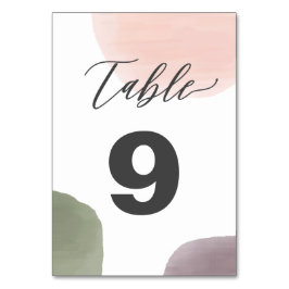 Tarjetas de número de tabla de Boda moderno de col