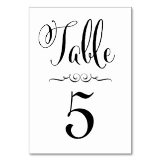 Tarjetas de número de tabla de boda Típografía per