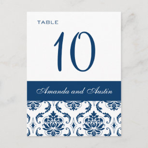 Tarjetas de número de tabla de casamiento de damas