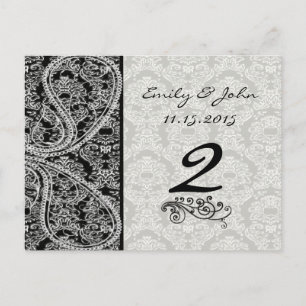 Tarjetas de número de tabla de casamiento de damas