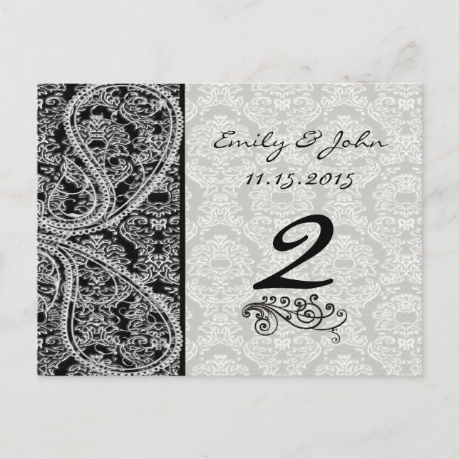 Tarjetas de número de tabla de casamiento de damas (Anverso)